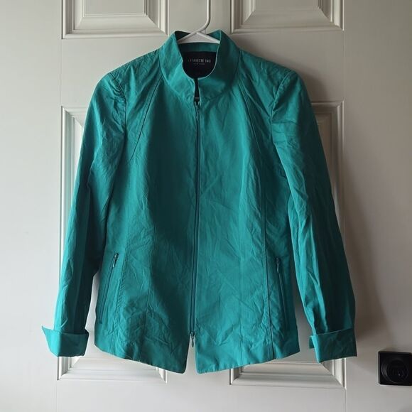 Lafayette 148 New York Doris Cotton and Linen Blend Zip Up Jacket - Picture 3 of 9